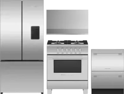 4 Piece Package Includes Refrigerator, Range, Hood And Dishwasher